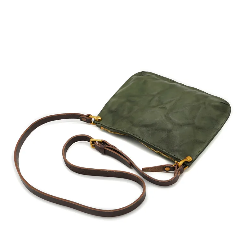 PNDME original handmade genuine leather shoulder bag fashion simple cowhide leather small crossbody bags women's envelope bag