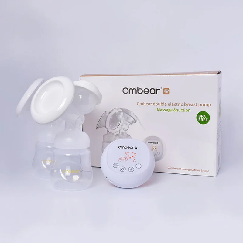 Cmbear сильные всасывающие массажные молокоотсосы бутылочка для грудного вскармливания с ЖК-дисплеем двойной молокоотсос бутылочка для молока PP USB