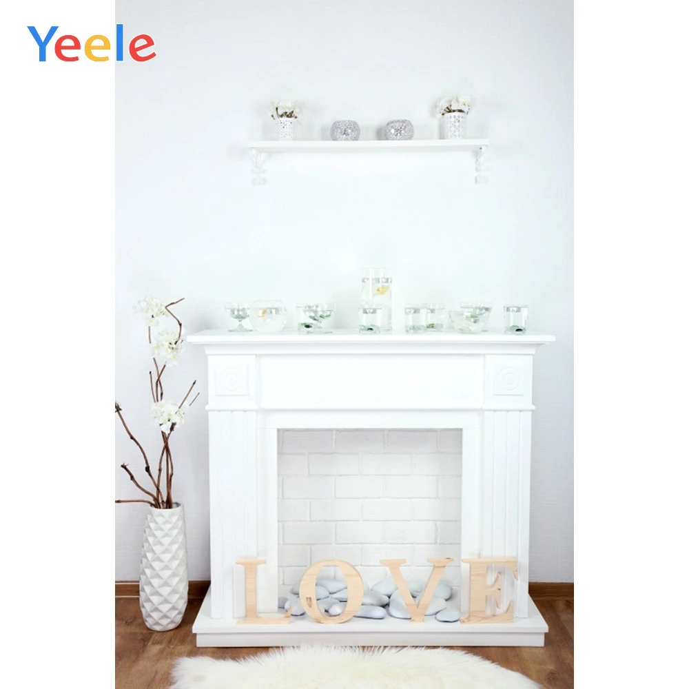 Yeele Белый настенный стол со стеклянной полкой цветочный камень детские фоны для