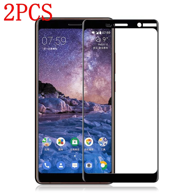 Закаленное стекло с полным покрытием для Nokia 7 Plus Защитная пленка 2 шт.|Защитные
