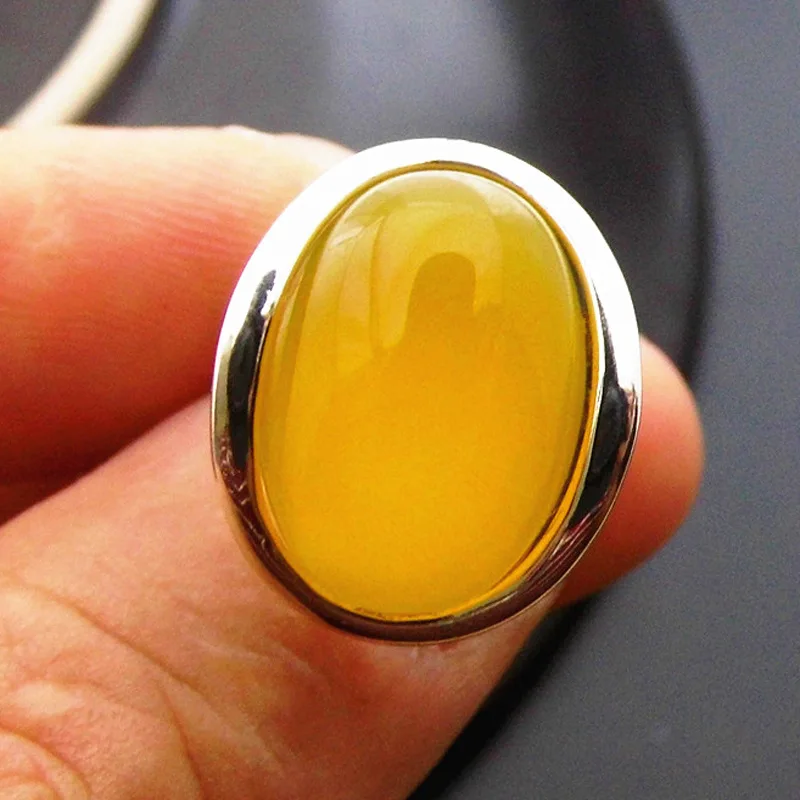 Женское кольцо из серебра 925 пробы с натуральным желтым камнем|silver simple ring|rings for