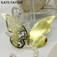 50pcs laser cut butterfly wedding party table name place cards wedding party decorations supplies place cards for wine glass