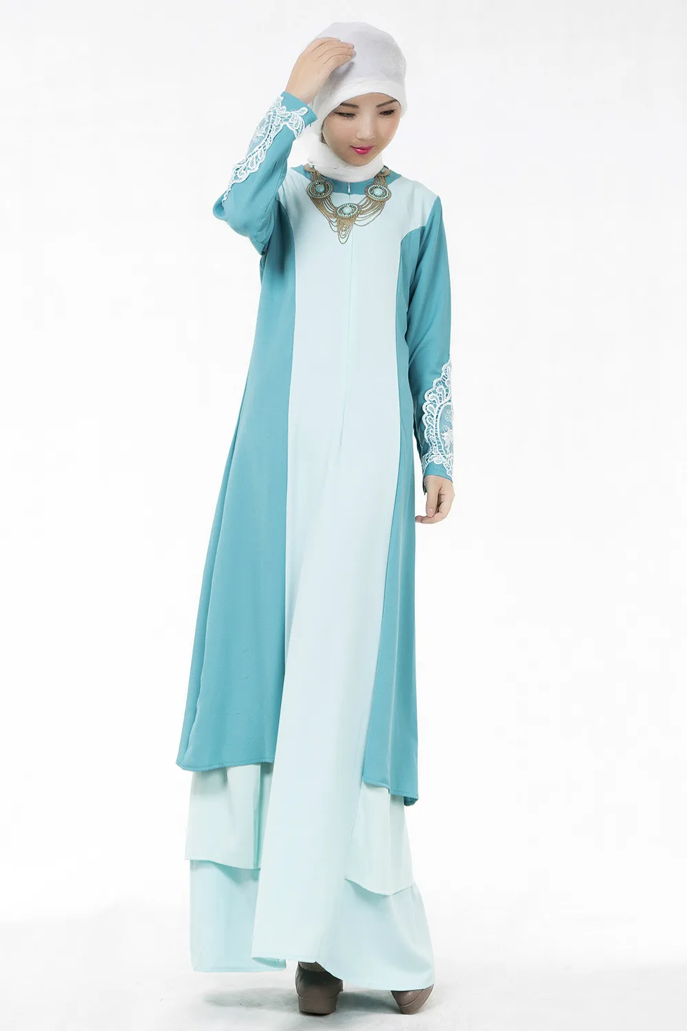 Большой размер новое летнее мусульманское шифоновое платье мода Саудовская Аравия Дубай Женская абайя