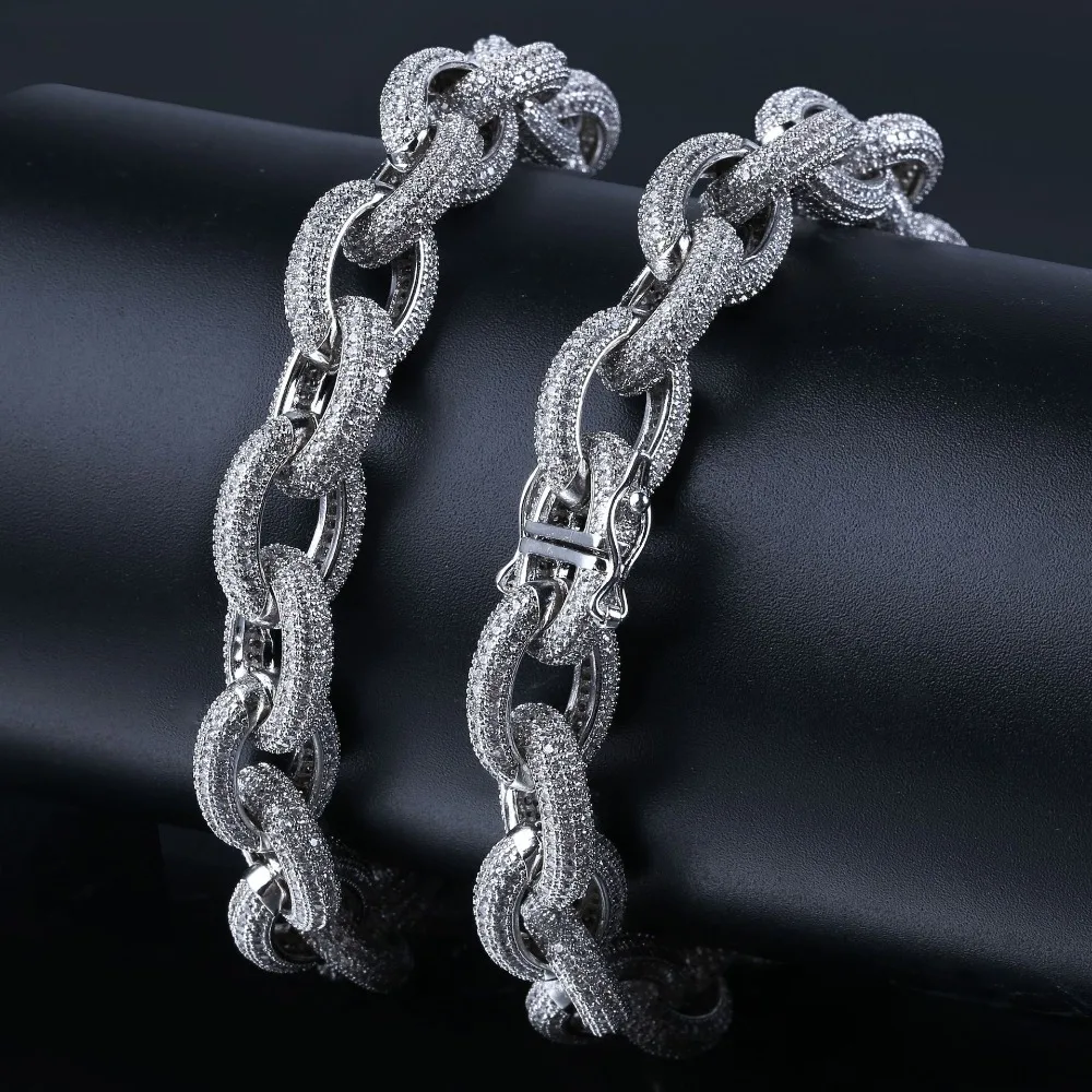 ARMNVNV высокое качество хип хоп овальной формы Iced Out Bling браслет цепочка для мужчин