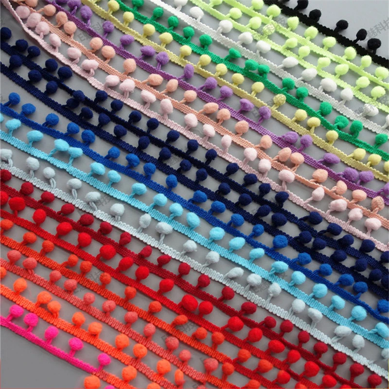 20Yard 1.2cm Pompom Trim Braid Tassel Lace Ribbon Ball Fringe Trimming Fabric DIY Clothing Home Curtain Decor Sewing Accessories | Дом и сад
