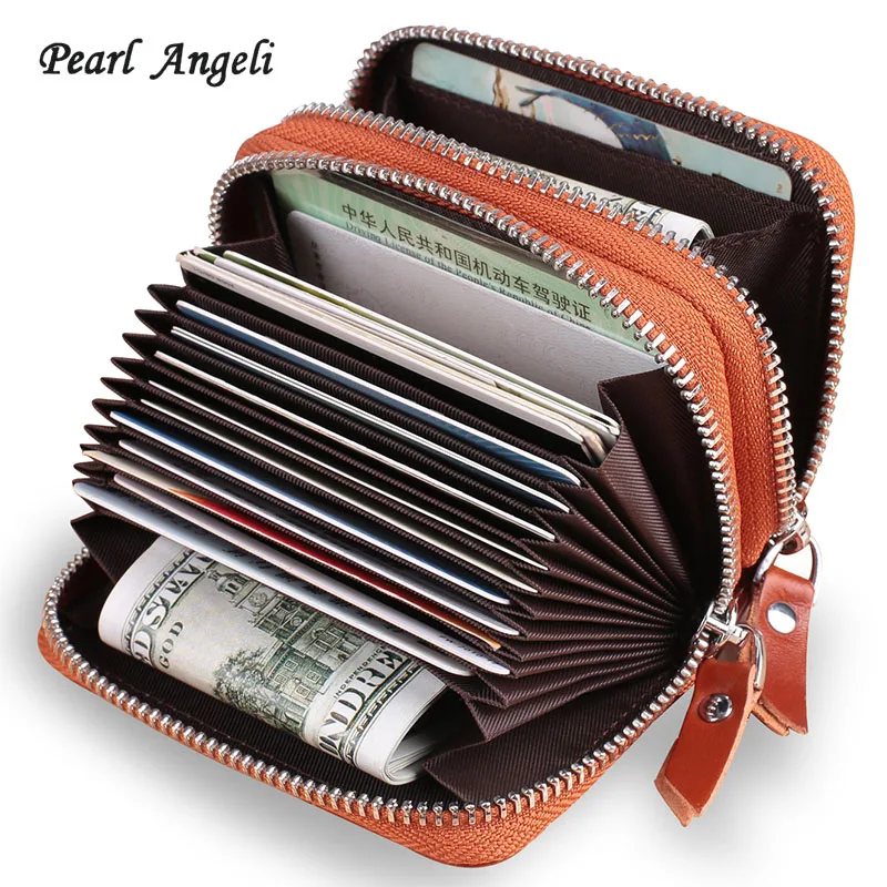 Pearl Angeli натуральная кожа кредитный держатель для карт RFID Блокировка Женский