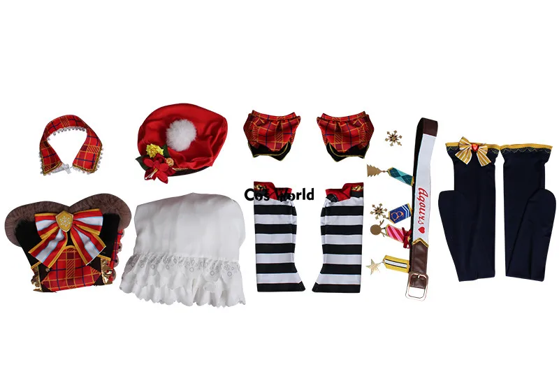 

Love Live Sunshine Ruby Kurosawa Christmas XMAS Choir Tee Tube Top Dress Uniform Outfit Anime Cosplay Costumes