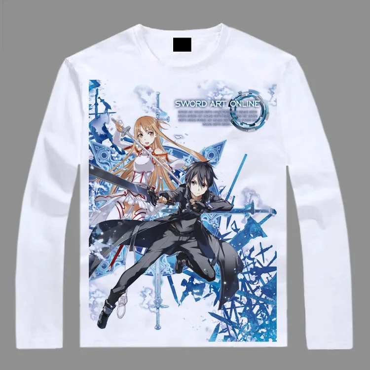 Футболка с длинным рукавом Asuna Kirito аниме SAO|t shirt|long sleeve t shirtshirt |