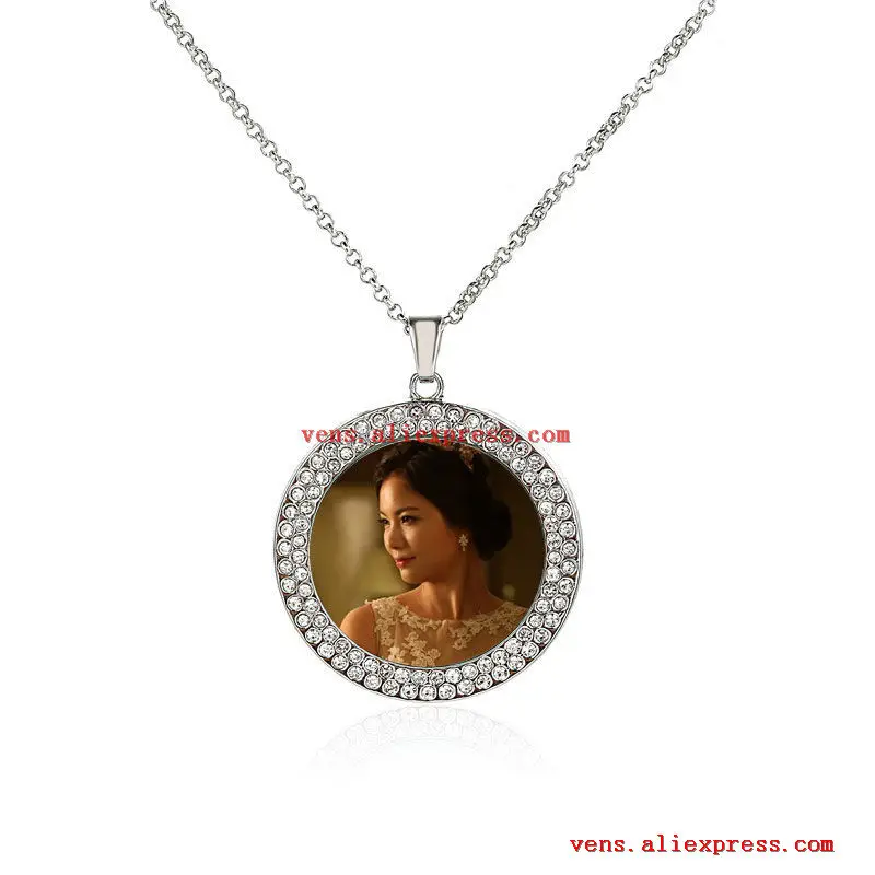 sublimation blank necklaces pendants fashion high quality round women necklace pendant hot tranfer printing consumable 20pcs/lot | Украшения