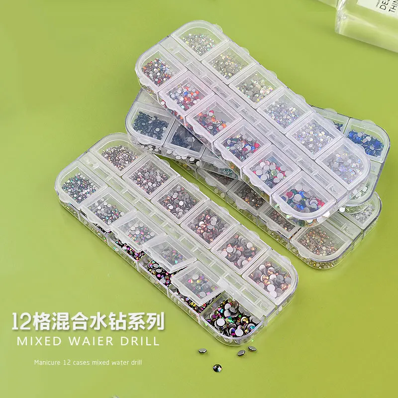 1440 шт Стразы для ногтей Смешанные Серебряные Круглые алмазные формы 1 5/2/2 3/2 7/3/8 мм