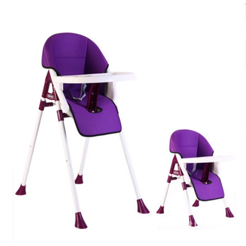2-Purple cloth Для новорожденных, стульчик для кормления, обеденный стул, детский обеденный стул, складной, многофункциональный, портативный, детские стульчики, детское сиденье - Цвет: 2-Purple cloth