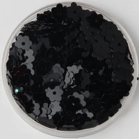 720pcslot 6mm black flowers sequins paillettes center holes flash film sewing pvc korea ornament diy sewing accessories