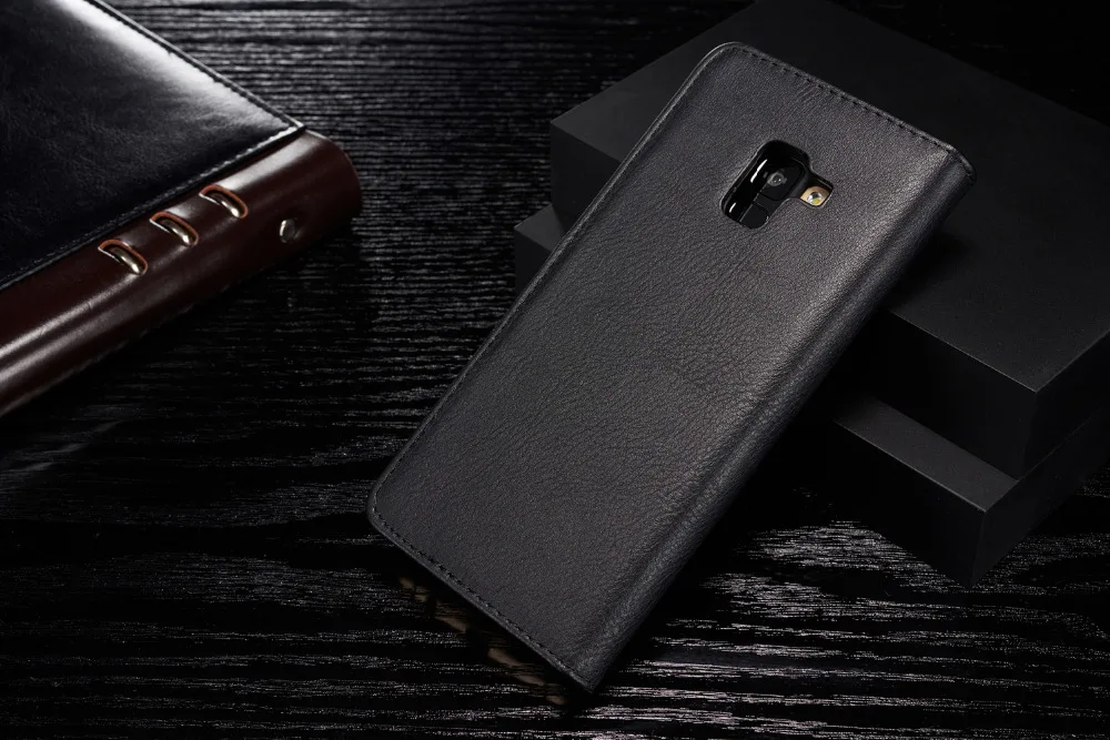 Роскошный брендовый чехол из натуральной кожи для samsung Galaxy A8 чехол для samsung A8 Plus чехол Магнитный кошелек сумка для телефона