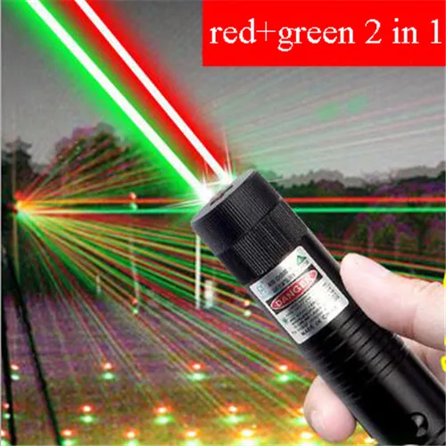 red and green 2 in 1 10000 м мощный 2 в 1 красный зеленый лазерный указатель водонепроницаемый сплав регулируемый лазер 303 прицел лазерный указатель для кемпинга охоты - Цвет: red and green 2 in 1