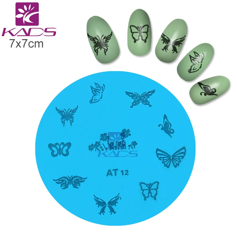 KADS AT012 Бабочка Искусства Ногтя Штамповка Плиты DIY Nail Art Шаблоны Наклейки Stamp