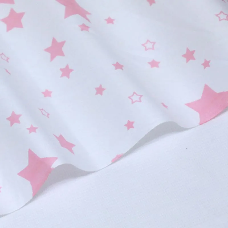 100% хлопок розовые звезды шеврон twill Ткань DIY для детской кроватки постельные
