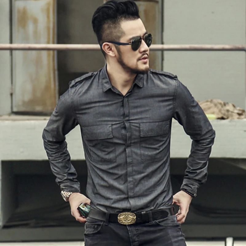 Новая весенняя Мужская рубашка с длинными рукавами в британском стиле форма