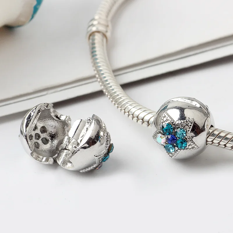 A1614 Европейский круглый безопасный diy зажим в форме шарика Шарм Подходит Pandora талисманы браслет S012 - Цвет: A1614