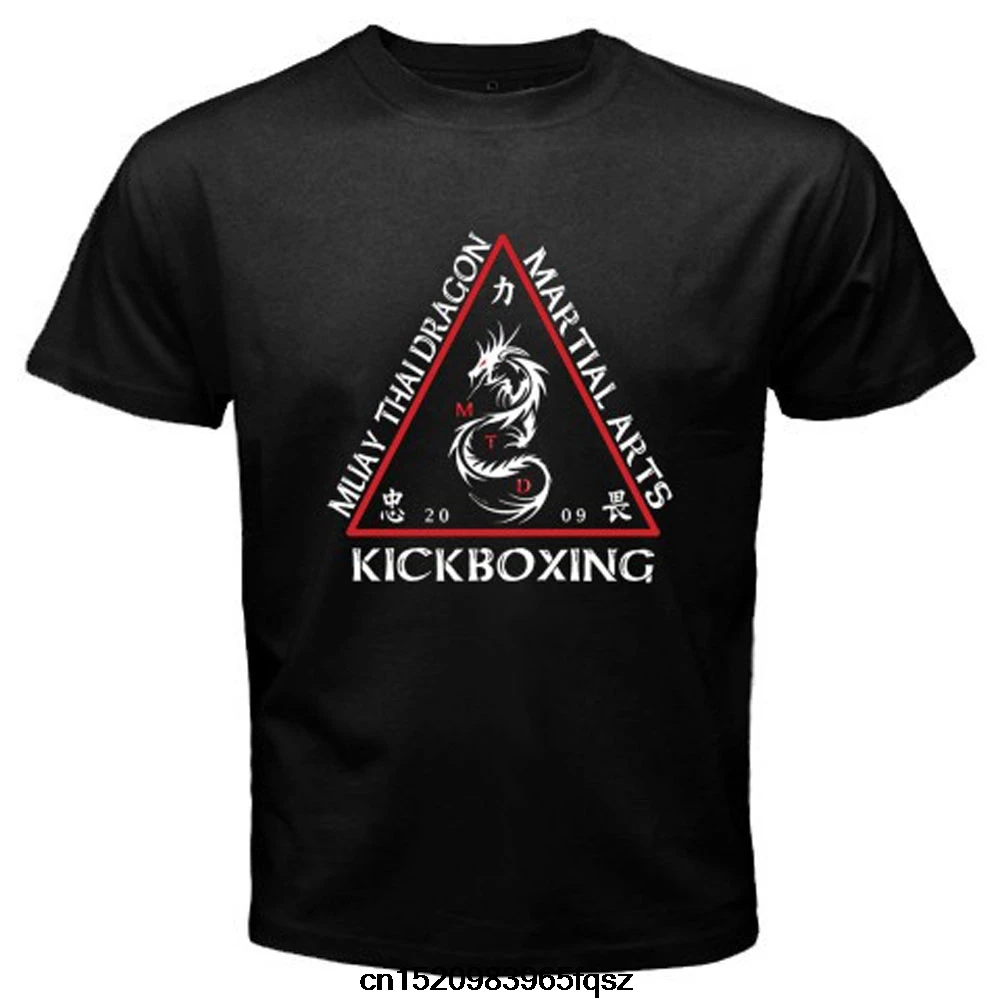 Новая мужская черная футболка с логотипом Dragon Muay Thai Kick Boxinger Размеры S до 2XL