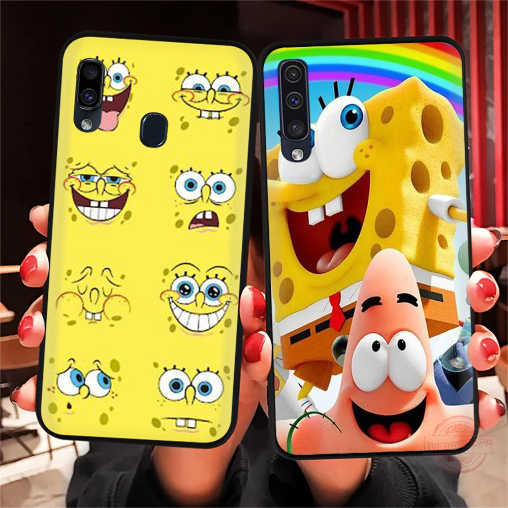 WEBBEDEPP Губка Боб мягкий чехол для Samsung A3 детей 5 6 7 8 9 J6 A10 A20 A30 A40 A50 A60 A70 S M10 M20 M30 M40 |