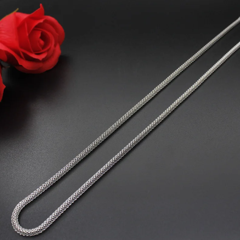 Ожерелье-цепочка серебряного цвета для мужчин и женщин ювелирное изделие из