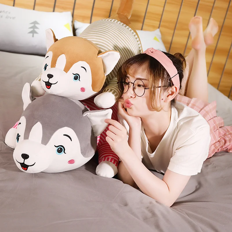 

1pc 40-100cm Lovely Husky with Clothes Stuffed Cute Animal Dog Plush Toys Doll for Children Soft Pillow Birthday Gift for Girls