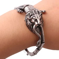 new high quality biker mens boys casting bracelets jewelry 35mmstainless steel polished silver color lion skeleton cuff bangle