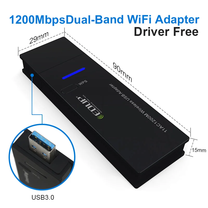 EDUP 1200M WiFi USB адаптер драйвера бесплатно для Windows Dual Band 5G/2 4 ГГц 802.11AC 3 0 Ethernet Wi Fi