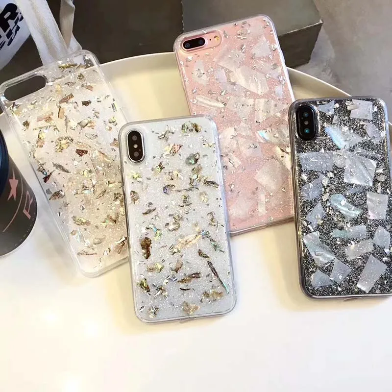 Чехол для телефона Kerzzil Bling Gold Foils iPhone X 8 7 6 6s Plus прозрачный силиконовый мягкий