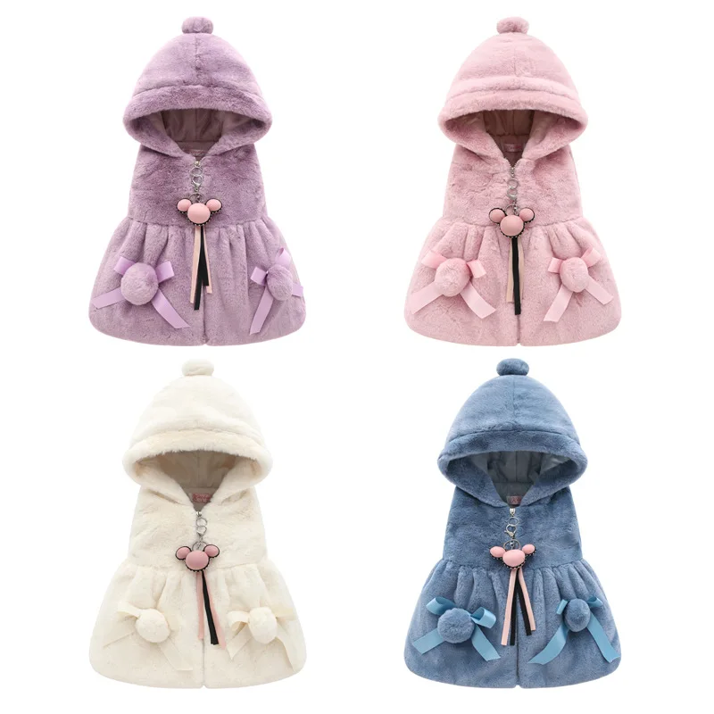 Меховая куртка для маленьких девочек 2018 г. осенне зимняя пальто принцессы