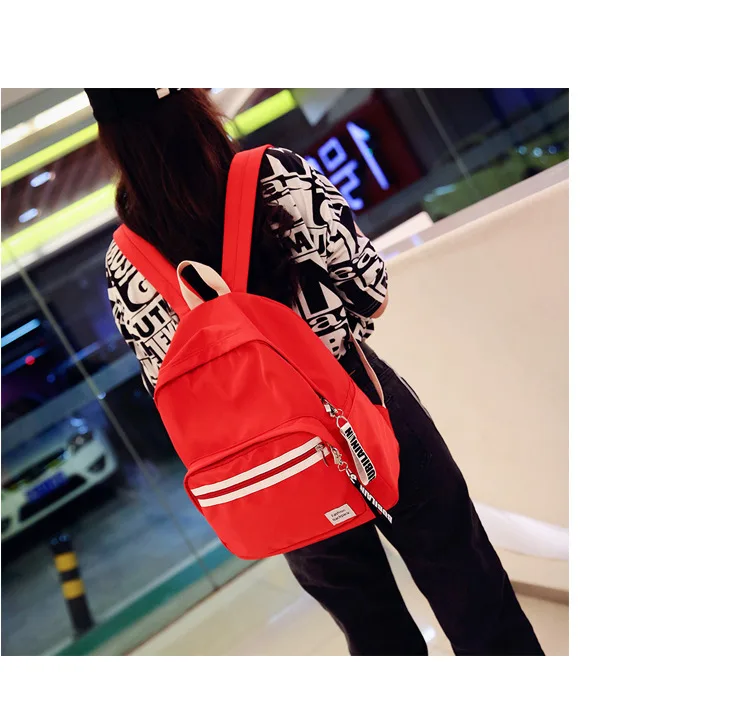 Японский Харадзюку сплошной цвет ulzzang backbag дикая кисть уличная Студенческая сумка стример женский рюкзак