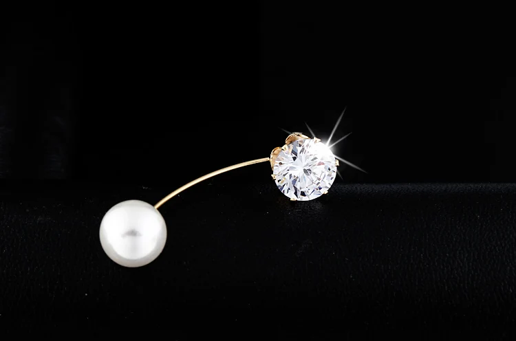 Модная белая жемчужная палочка OBN на свадьбу заколки брошка AAA фианит свитер с