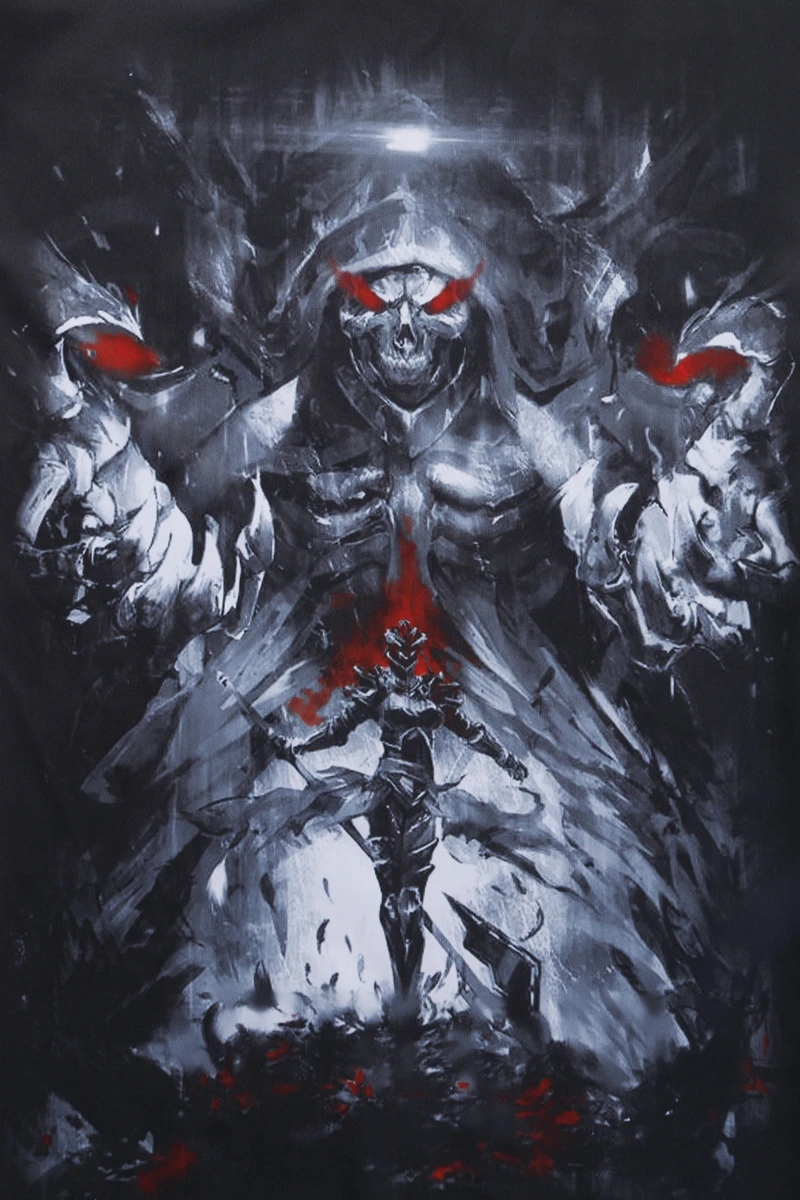 Аниме JK Overlord Косплей рубашка Череп Ainz ткань oawl связанные футболки топы футболки с коротким рукавом для женщин и мужчин футболка Повседневная