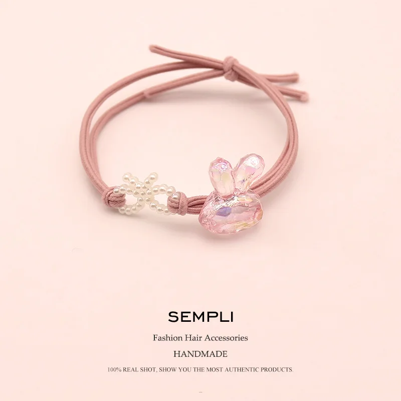 Эластичные резинки для волос взрослых женские с милым мультяшным Кроликом узкие