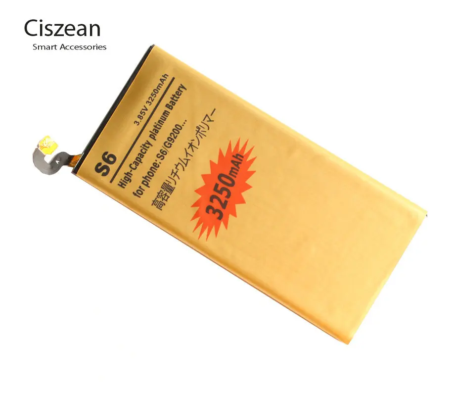 10 шт./лот 3250 мАч EB-BG920ABE Gold сменная батарея для Samsung Galaxy S6 G9200 G920f / i G920A G925S G920K G920L G920S