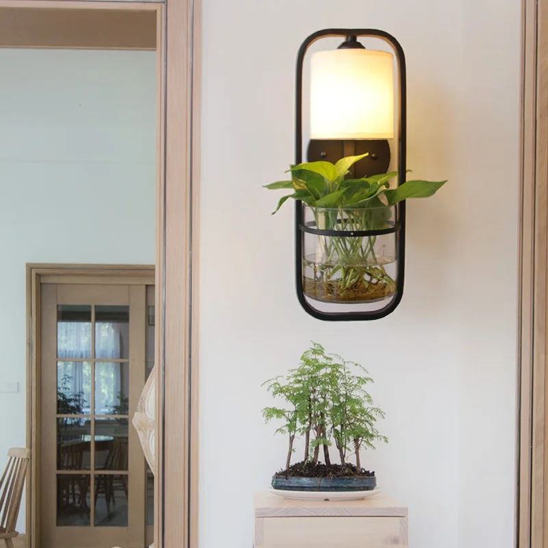 TRAZOS Ретро зеленые растения промышленные настенные лампы экологический prot