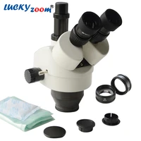 luckyzoom brand 7x 90x trinocular zoom stereo microscope head szm2 0x object auxilliary len free shipping