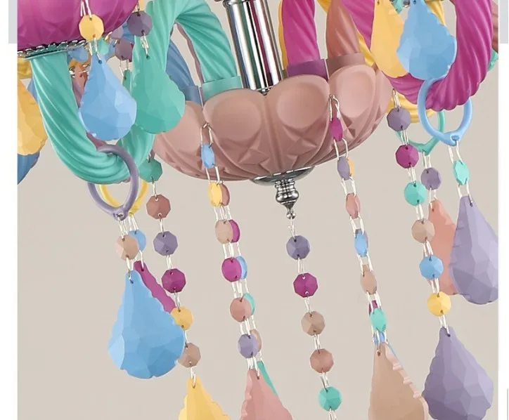 Бесплатная доставка красочная хрустальная люстра светящаяся романтичная