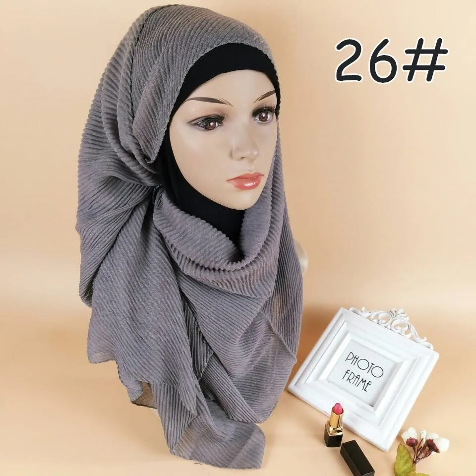 180*70 см мягкие носки из тонкого хлопка Hijab шарф Мусульманский платок исламский аксессуары Платки femme - Цвет: 26