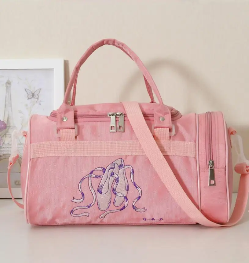 Розовые спортивные сумки с вышивкой сумка для балета женщин и девочек рюкзаки - Фото №1