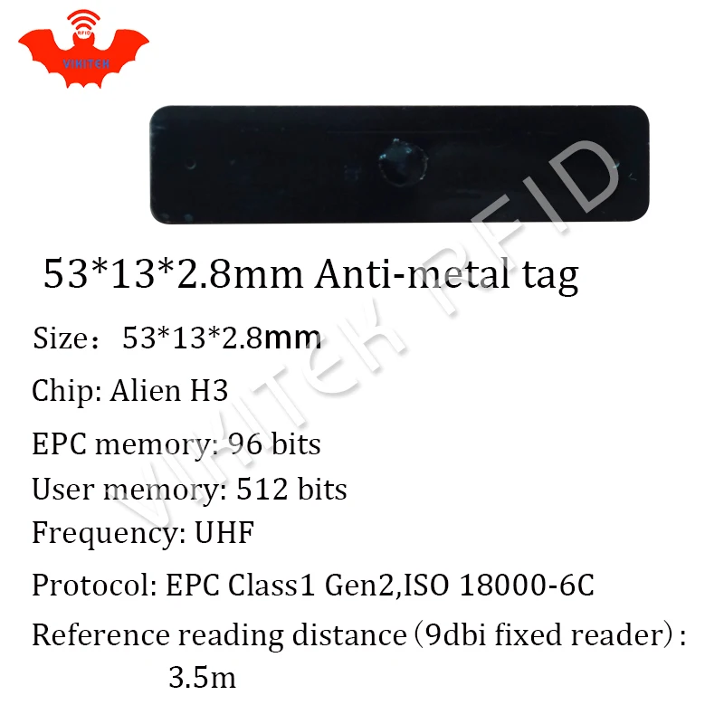 UHF RFID Метка 915 м 868 Alien H3 EPC ISO18000 6c 100 шт. Бесплатная доставка 53*13*2 8 мм IT фиксированные