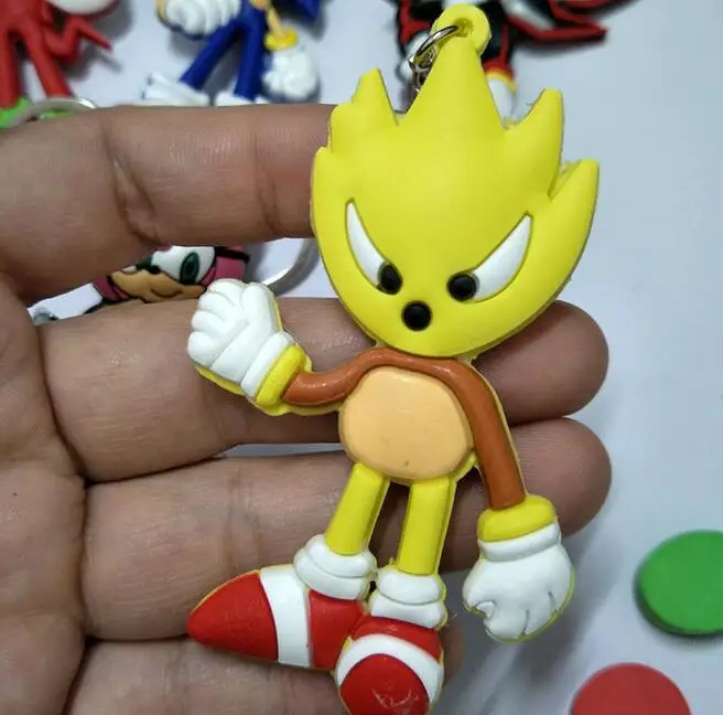 Sonic the Hedgehog PVC части и аксессуары подвеска Украшение унисекс сумка цепь Подвески брелок для ключей