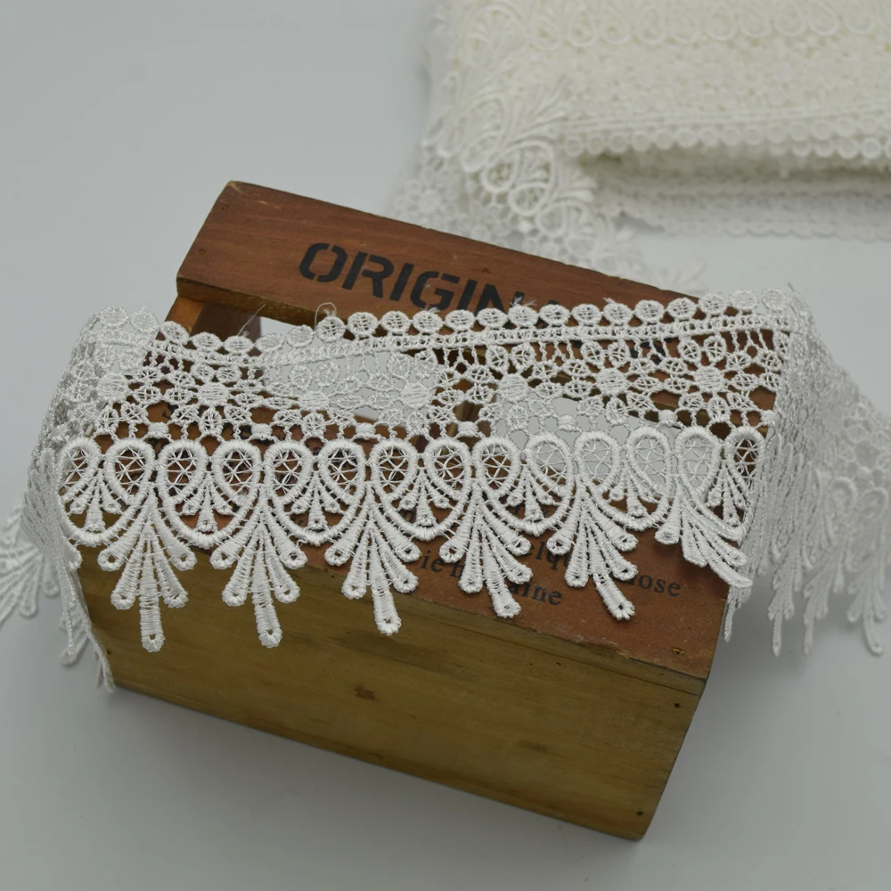 Винтажная открытая белая свадебная вышитая кружевная отделка фотосессия ширина