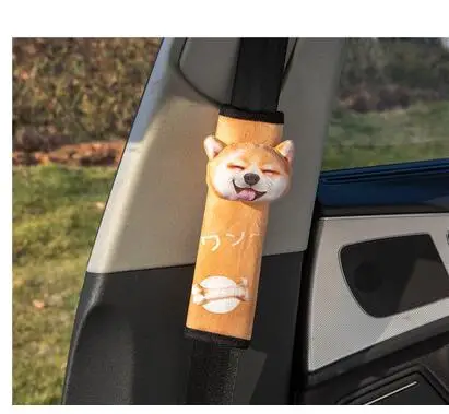 1pair safety belt Автомобильная кошка Huskie собака плюшевое покрытие ремня безопасности подголовник для шеи бумажное полотенце Чехол держатель ткани мягкая игрушка подарок для девочки - Цвет: 1pair safety belt
