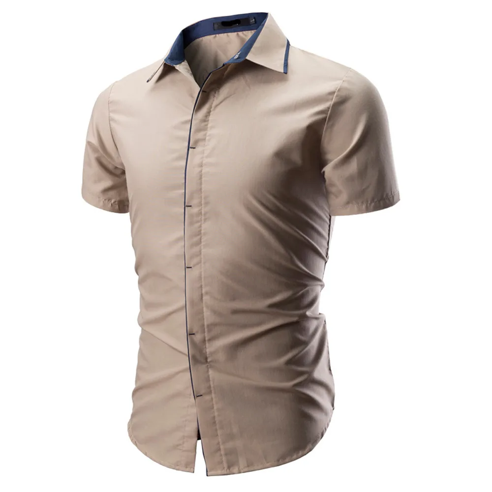 MUQGEW Мужская рубашка приталенная 2019 модная мужская camisa masculina однотонная