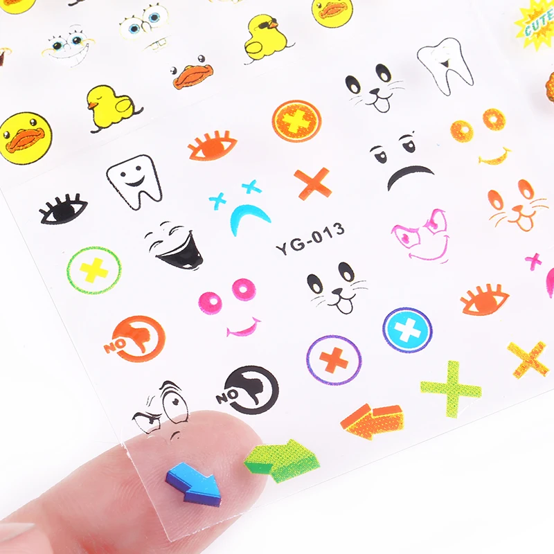 24 дизайна 3D цветные наклейки для ногтей с изображением поросенка крестиком