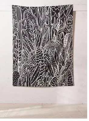 Черно белое геометрическое напечатанное гобеленовое Настенное подвесное одеяло