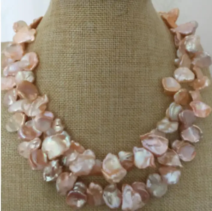 Очаровательное розовое жемчужное ожерелье 12-13 мм 36 дюймов | Украшения и