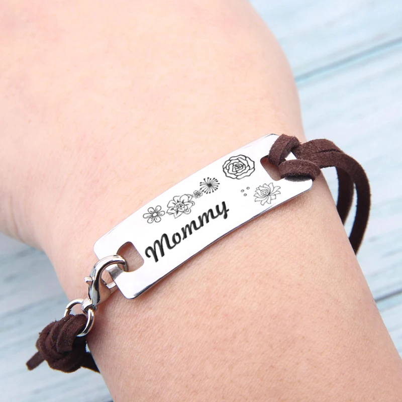 Браслет подарок на день рождения для мамы с цветочным принтом ювелирные изделия