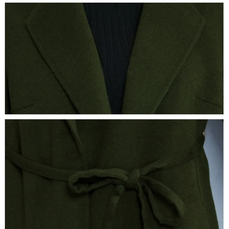 2019 новое шерстяное пальто женский длинный пуховик Зимнее Подиум модное черное